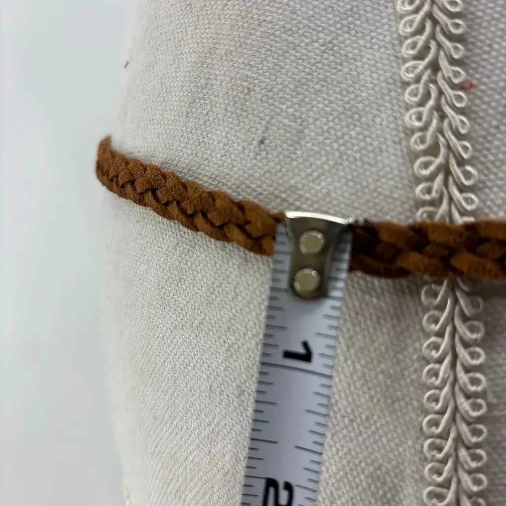 Womens Skinny Brown Belts Lot of 2 Casual Fashion Braided Weaved